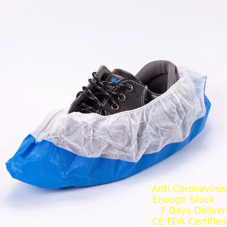 半分上塗を施してある保護使い捨て可能な靴はクリーンルームのための帯電防止を覆います サプライヤー