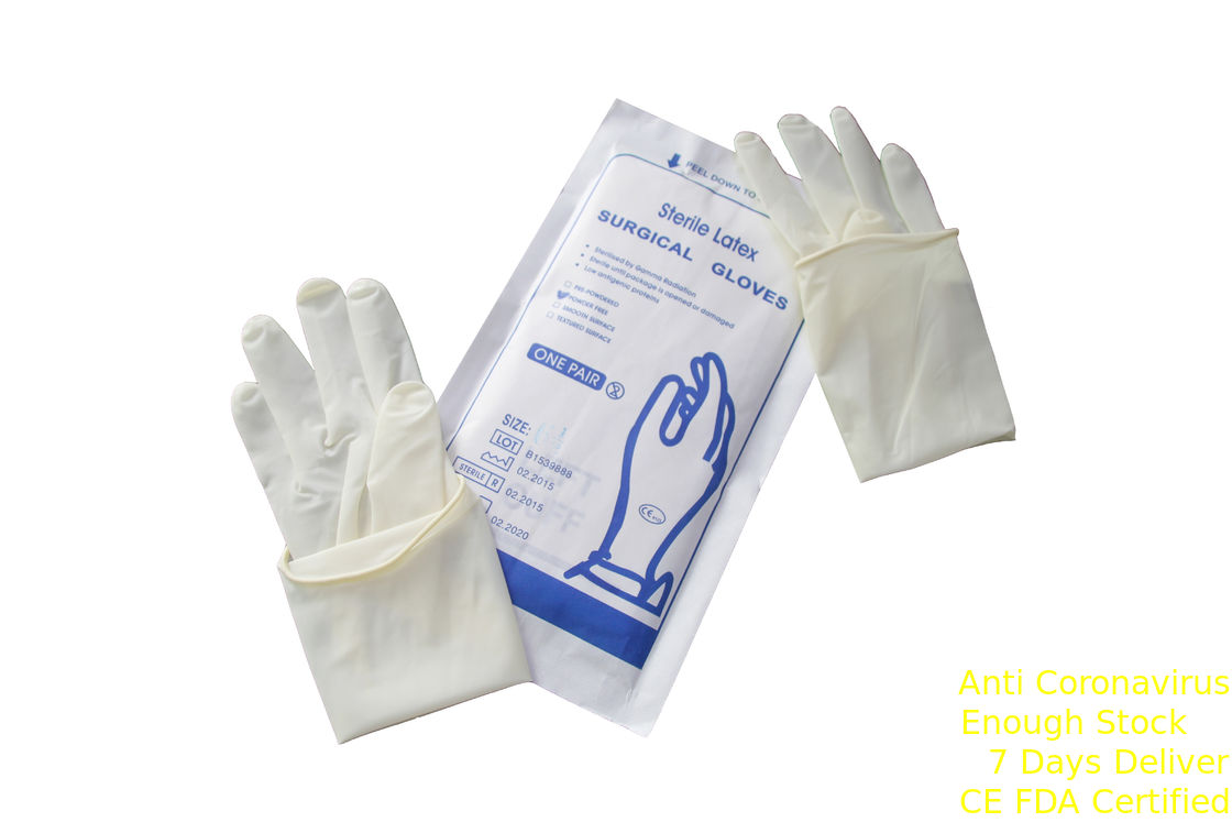 ゴム製乳液の外科手袋は保護のためのEO/ガンマの殺菌を粉にします サプライヤー